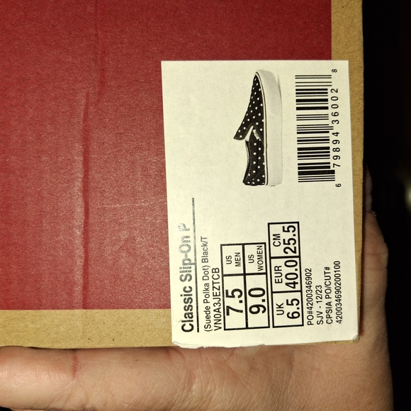 Vans Black and White Polka Dot Slip-On Shoes - Picture 2 of 2